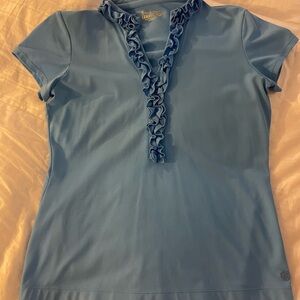 Lilly Pulitzer Light Blue Ruffle Luxletic Top